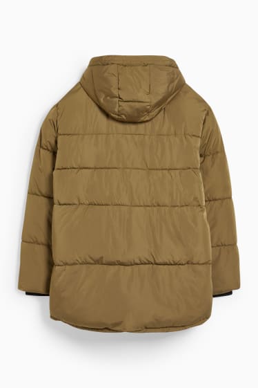 Men - CLOCKHOUSE - quilted jacket with hood - khaki