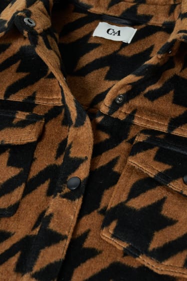 Donna - Shacket - a quadretti - marrone