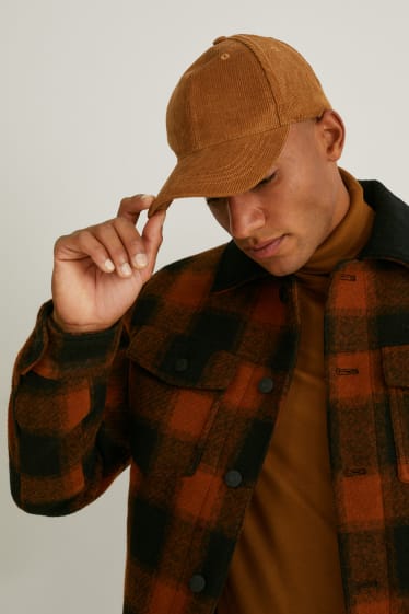 Men - Corduroy cap - havanna