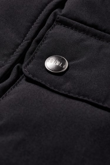 Enfants filles - Parka avec garniture d'imitation fourrure - hiver - déperlante - noir