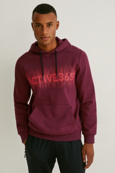 Hommes - Sweat à capuche - bordeaux