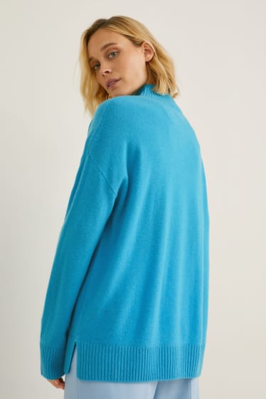 Femmes - Pullover en cachemire - turquoise