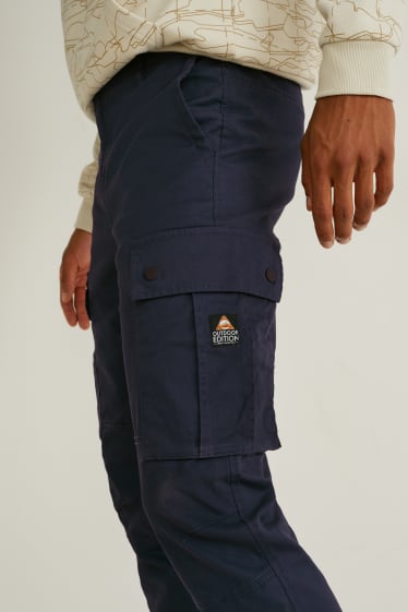 Hommes - Pantalon cargo - regular fit - LYCRA® - bleu foncé