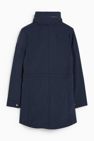 Dámské - Softshellová bunda s kapucí - tmavomodrá