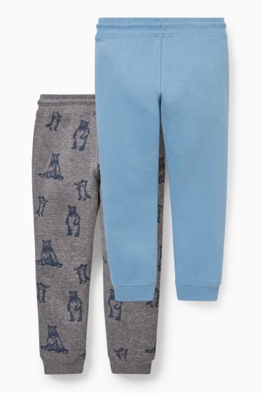 Kinderen - Set van 2 - joggingbroek - blauw / grijs