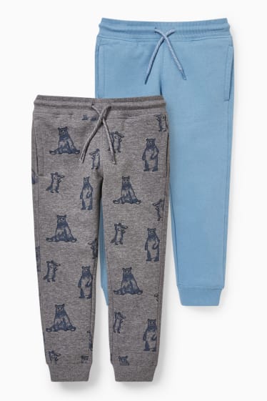 Niños - Pack de 2 - pantalones de deporte - azul / gris