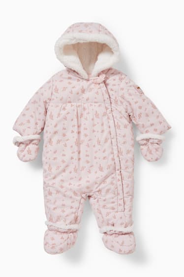 Babys - Baby-Schneeanzug mit Kapuze - rosa