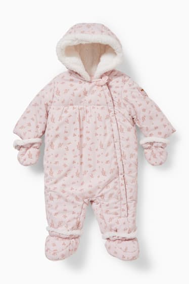 Baby Mädchen - Baby-Schneeanzug mit Kapuze - rosa