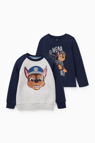 Kinderen: jongens - Paw Patrol - set - longsleeve en sweatshirt - 2-delig - donkerblauw