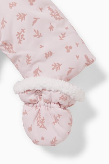 Baby Mädchen - Baby-Schneeanzug mit Kapuze - rosa