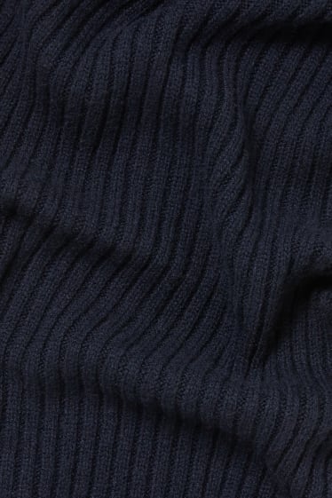 Hommes - Écharpe en laine contenant du cachemire - bleu foncé