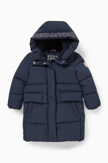 Kinderen - Gewatteerde jas met capuchon  - donkerblauw
