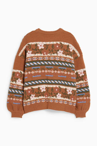 Femmes - CLOCKHOUSE - pullover - à fleurs - marron