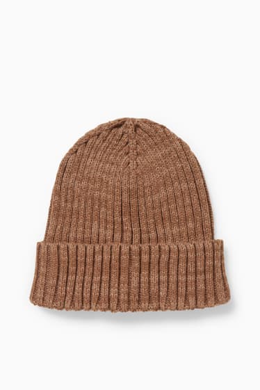 Men - Knitted hat - light brown