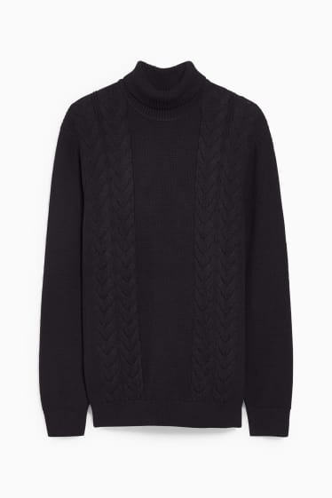 Men - Polo neck jumper - dark blue