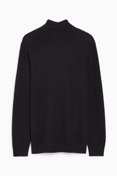 Men - Polo neck jumper - dark blue