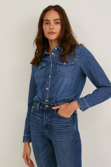 Dona - Camisa texana - texà blau