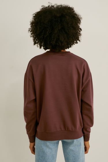 Damen - Sweatshirt - Glanz-Effekt - dunkelbraun