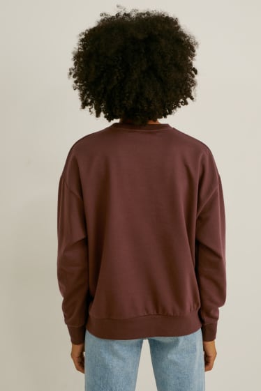 Femmes - Sweat - finition brillante - marron foncé