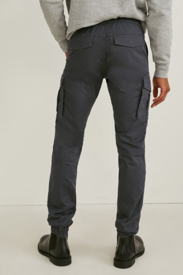 Mężczyźni - Spodnie bojówki - tapered fit - LYCRA® - antracyt