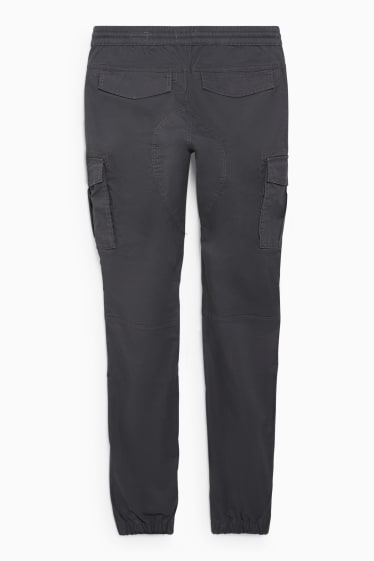 Bărbați - Pantaloni cargo - tapered fit - LYCRA® - antracit