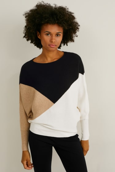 Kobiety - Sweter - czarny / biały