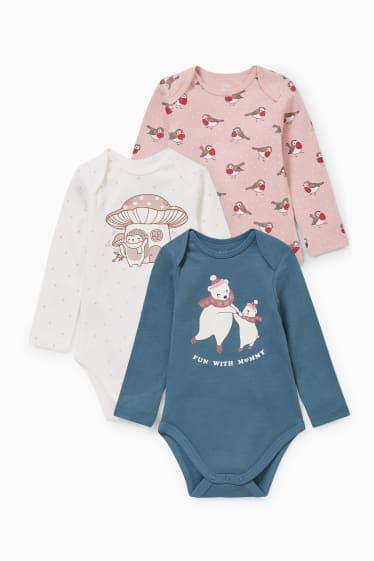 Bébés - Lot de 3 - bodys pour bébé - blanc / rose