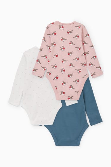 Bébés filles - Lot de 3 - bodys pour bébé - blanc / rose