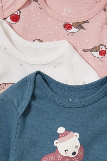 Bébés filles - Lot de 3 - bodys pour bébé - blanc / rose