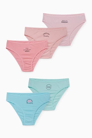 Bambine - Confezione da 5 - slip - rosa
