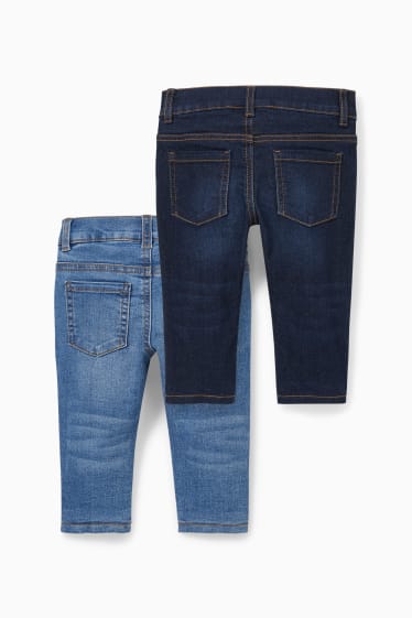 Neonati - Confezione da 2 - jeans termici per neonati - jeans blu