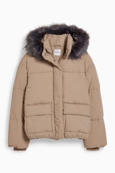 Damen - CLOCKHOUSE - Steppjacke mit Kapuze - beige