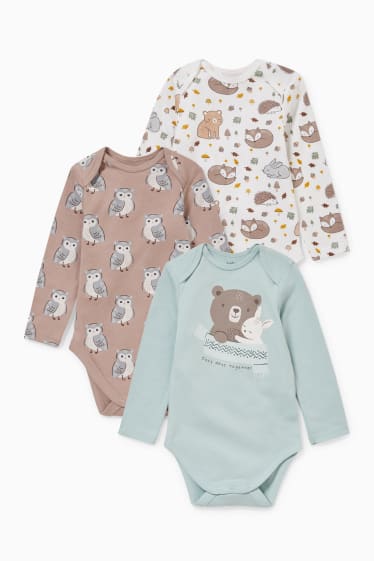 Unisex - Set van 3 - rompertje - wit