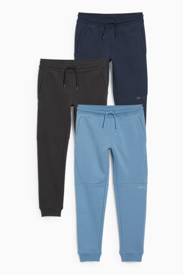 Niños - Pack de 3 - pantalones de deporte - azul / azul claro