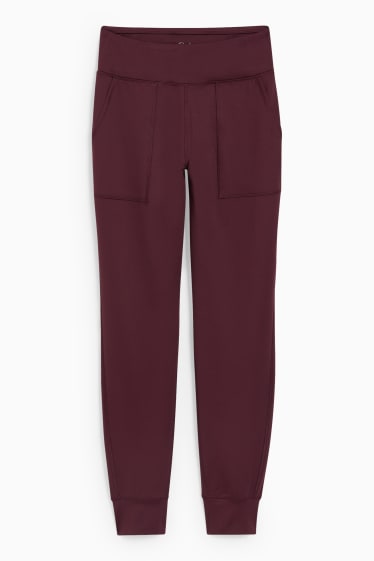 Women - Active trousers - fitness - 4 Way Stretch - bordeaux