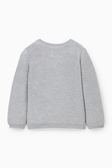 Bébés - Pull pour bébé - motif tressé - gris