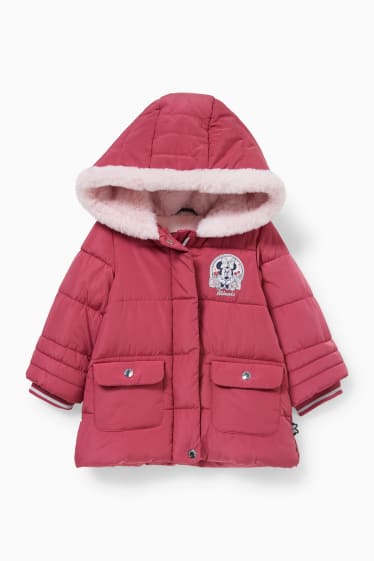 Bebeluși - Minnie Mouse - jachetă matlasată bebeluși cu glugă - roz închis