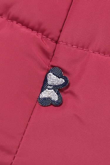 Bebeluși - Minnie Mouse - jachetă matlasată bebeluși cu glugă - roz închis