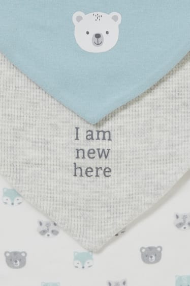 Babies - Multipack of 3 - triangular scarf - light blue