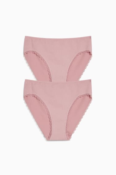Dames - Set van 2 - slip - donker rose