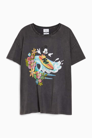Dona - CLOCKHOUSE - samarreta de màniga curta - Mickey Mouse - gris fosc