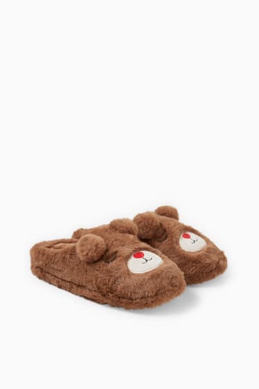 Teens & young adults - CLOCKHOUSE - faux fur slippers - brown