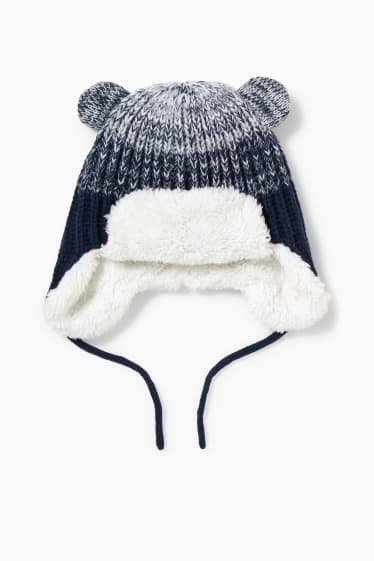 Unisexe - Bonnet en maille pour bébé - bleu foncé