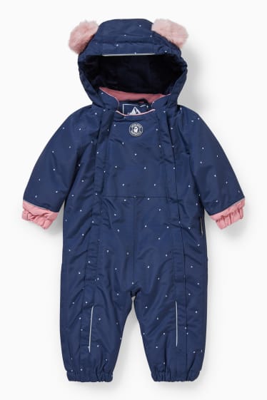 Baby Girls - Baby snowsuit with hood  - dark blue