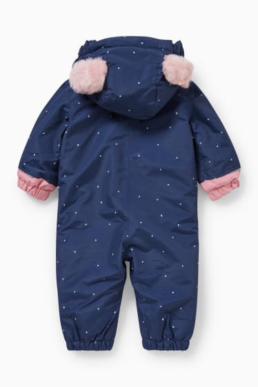 Bebés - Mono de nieve para bebé con capucha  - azul oscuro