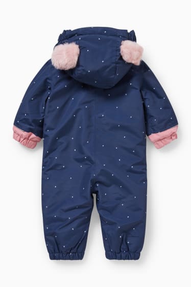 Baby Girls - Baby snowsuit with hood  - dark blue