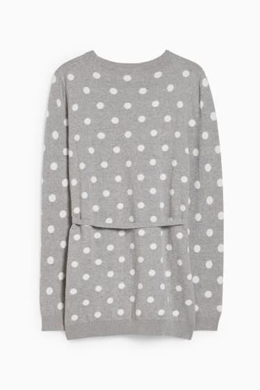 Donna - Maglione premaman - a pois - grigio