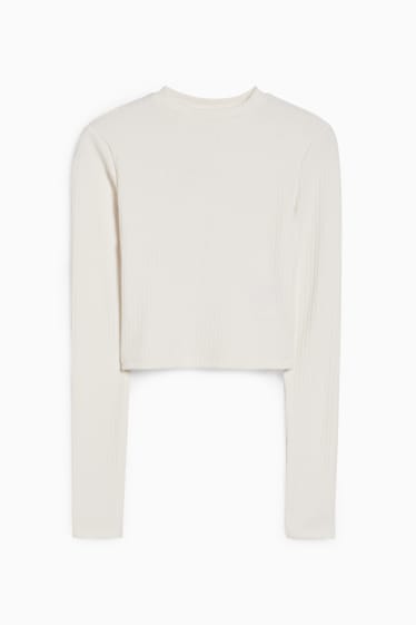 Damen - CLOCKHOUSE - Crop Langarmshirt - cremeweiss