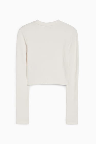 Damen - CLOCKHOUSE - Crop Langarmshirt - cremeweiss