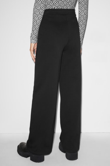 Femmes - CLOCKHOUSE- pantalon en molleton - wide leg - noir